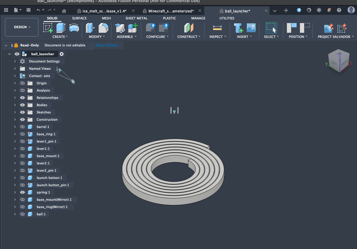 Torsion spring reshaped with hot water