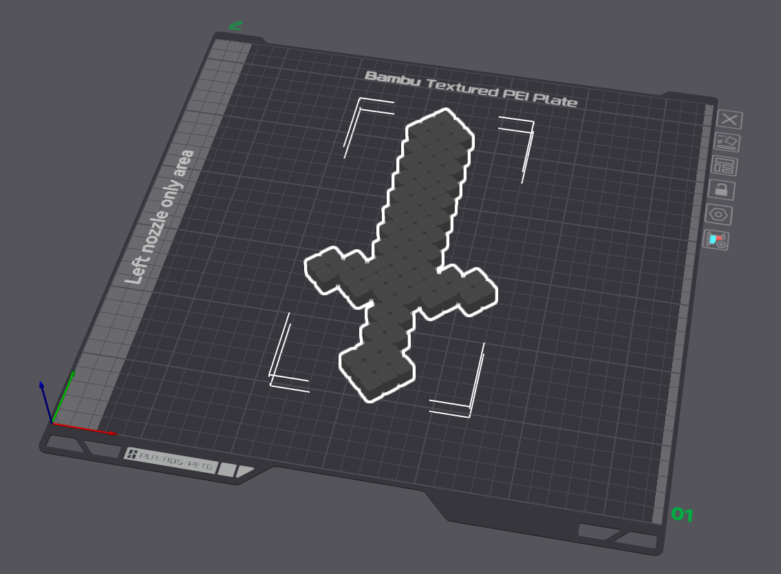 STEP file imported into slicer showing single color