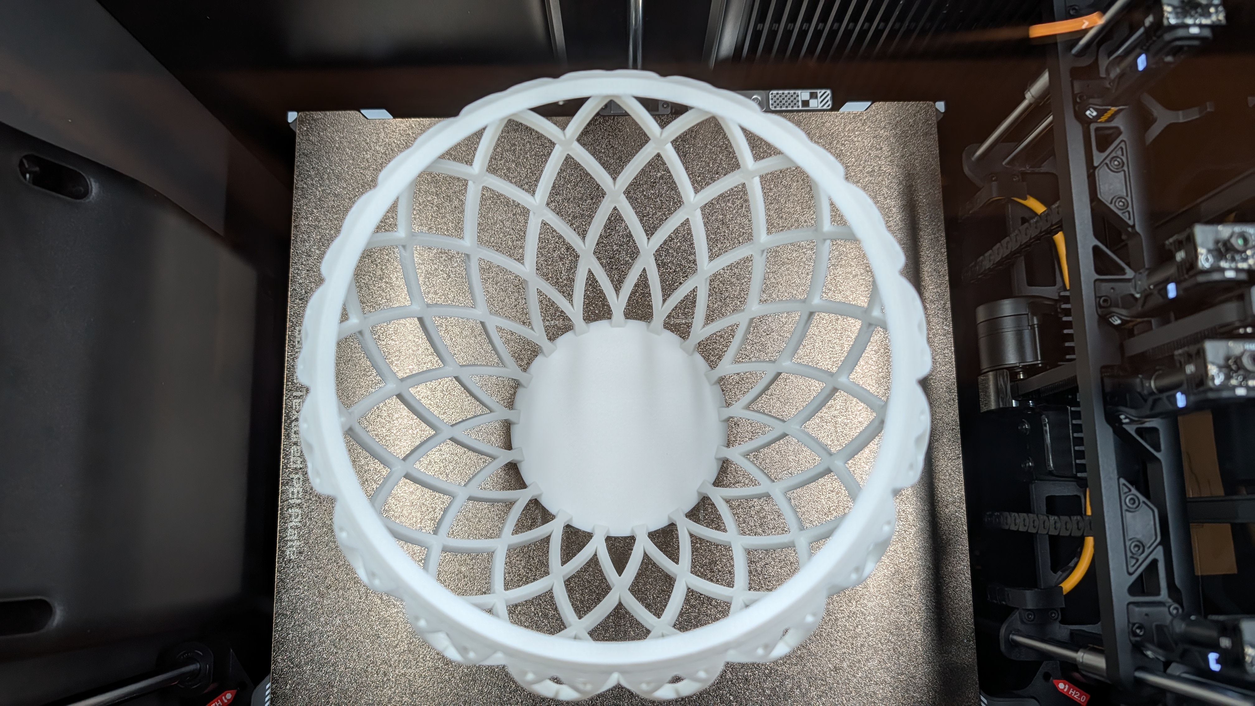 Top view of printed vase